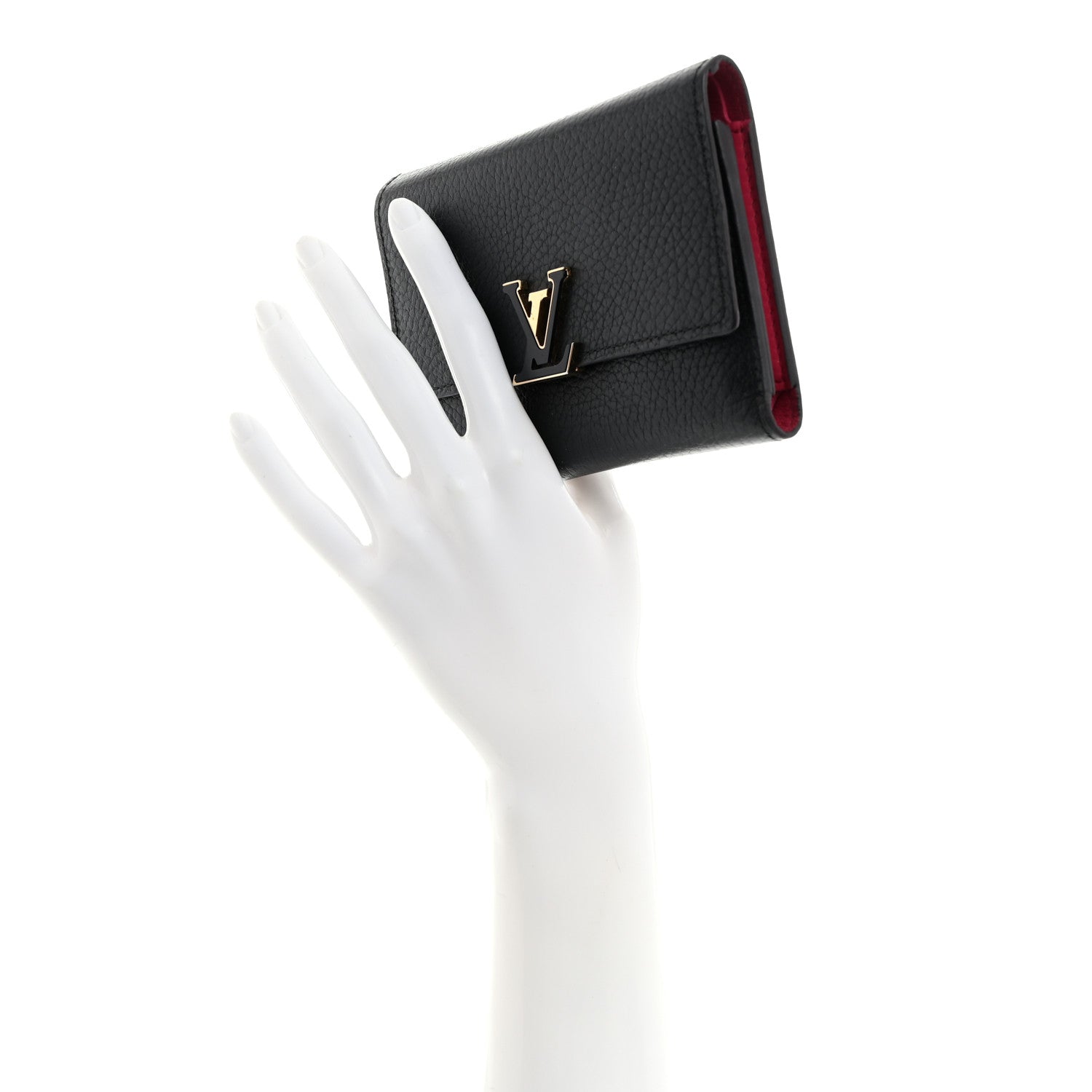 Louis Vuitton Taurillon Capucines Compact Wallet Black 2 of 7
