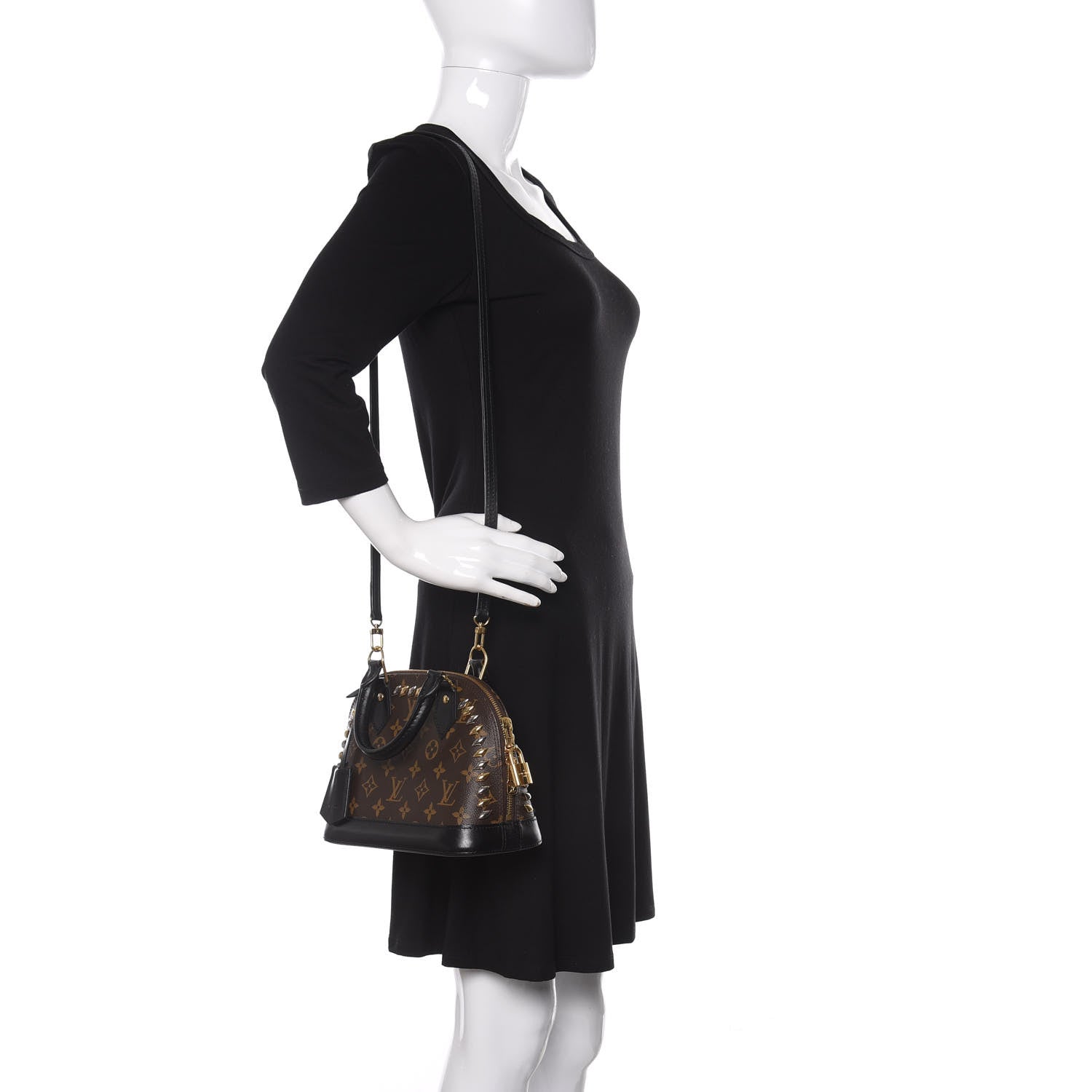 Louis Vuitton Monogram Macassar Studded Alma BB 2 of 8