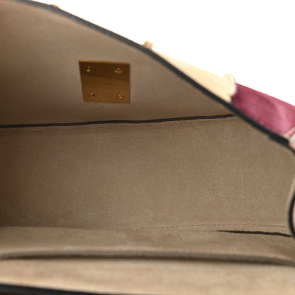 Chloe Smooth Calfskin Suede Striped Patchwork Drew Shoulder Bag Caramel 5 of 10