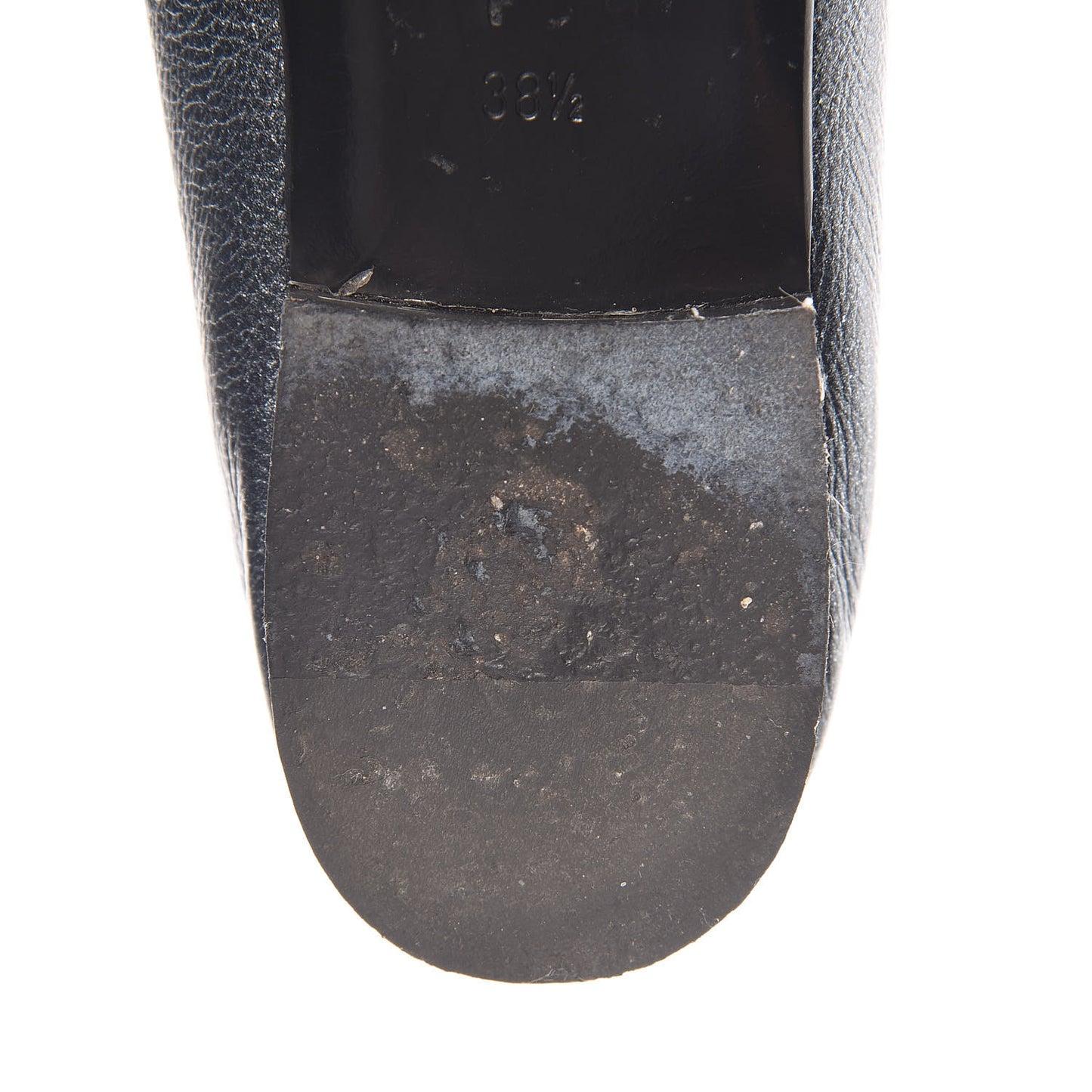 Metallic Calfskin Cap Toe CC Ballerina Flats 38.5 Silver
