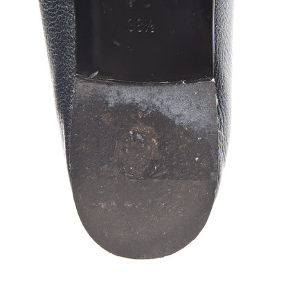 Chanel Metallic Calfskin Cap Toe CC Ballerina Flats 38.5 Silver 13 of 18