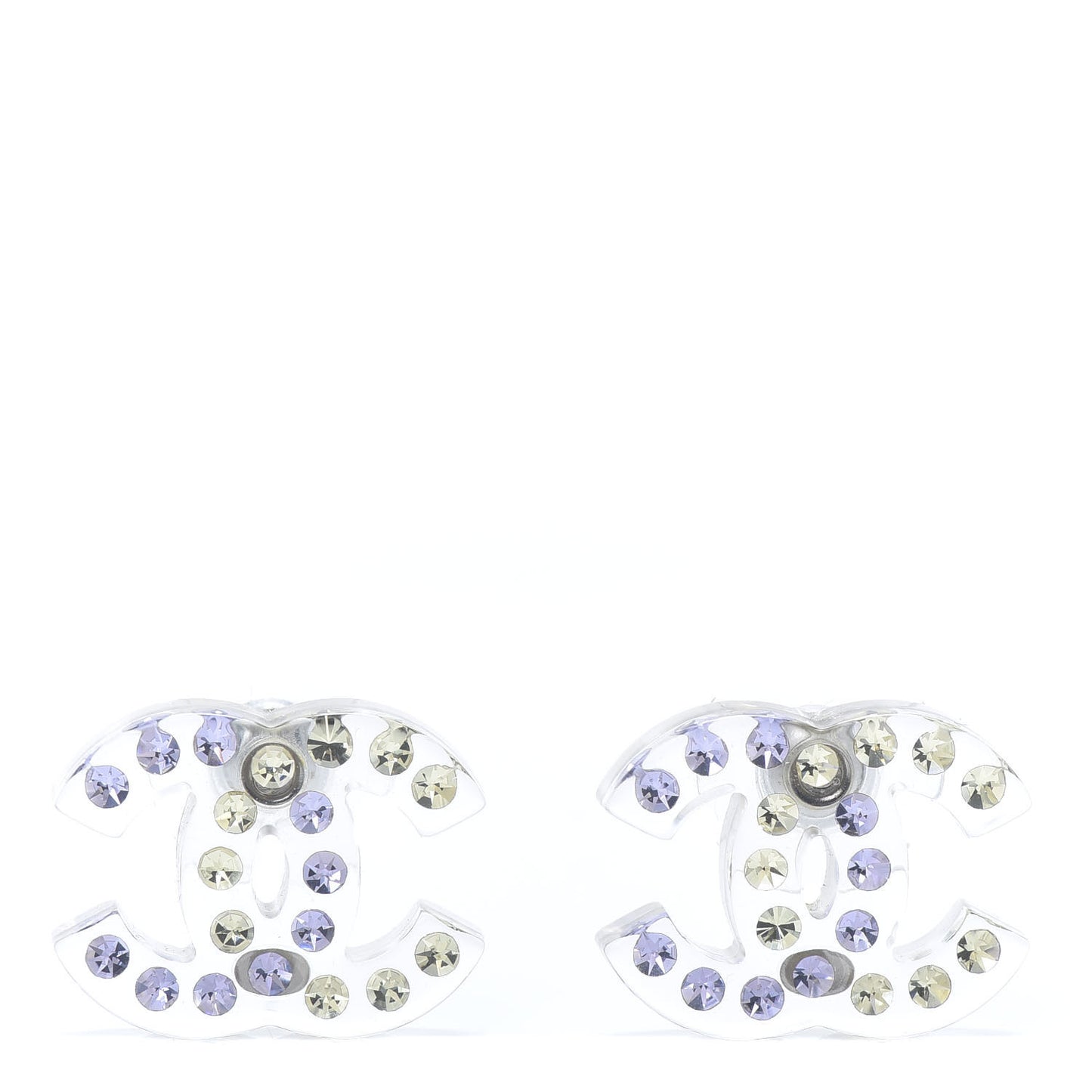 Resin Crystal CC Earrings Multi