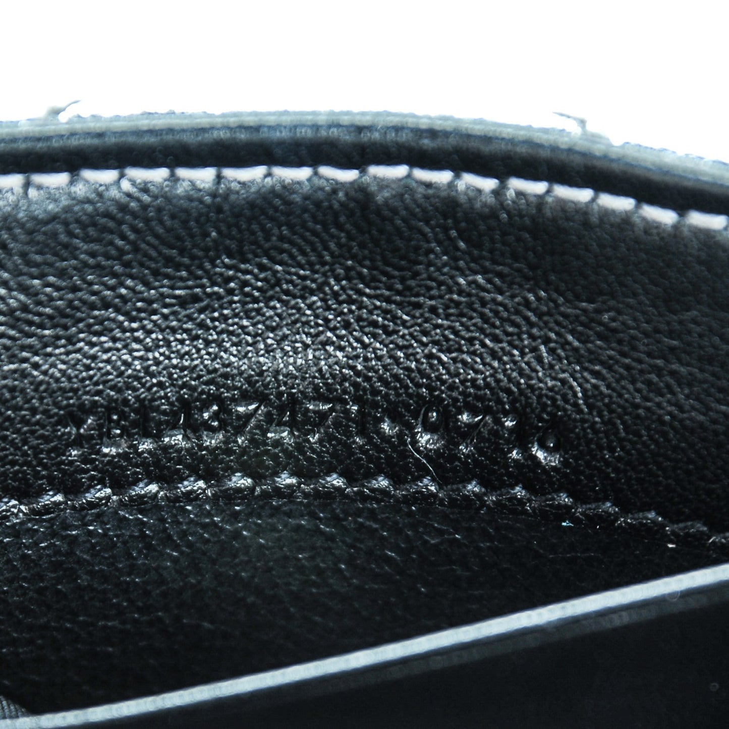 Metallic Goatskin Mixed Matelasse Chevron Small Monogram Envelope Wallet Silver