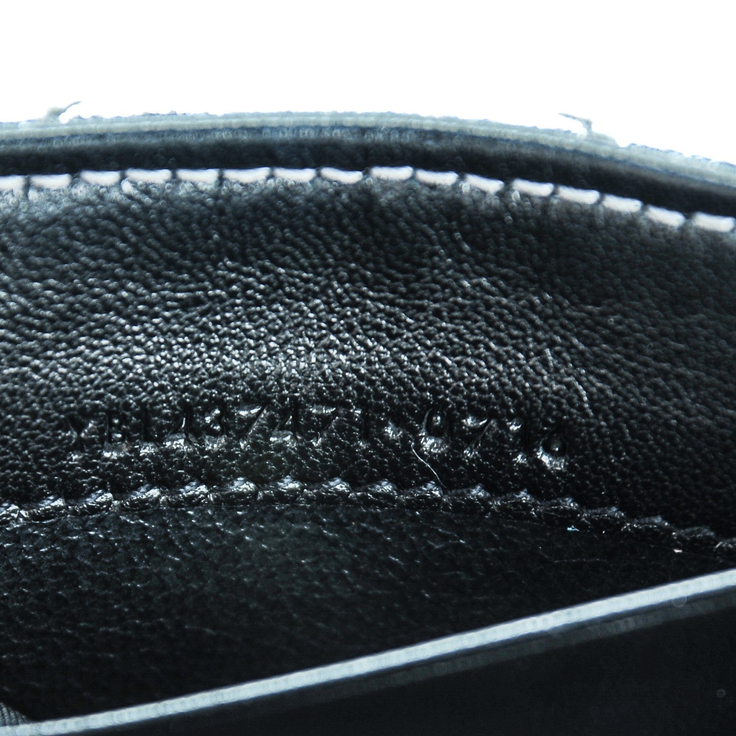 Saint Laurent Metallic Goatskin Mixed Matelasse Chevron Small Monogram Envelope Wallet Silver 8 of 9