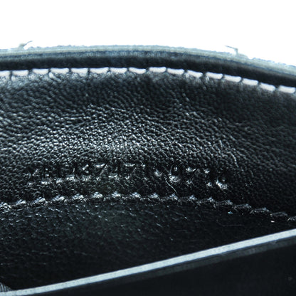 Saint Laurent Metallic Goatskin Mixed Matelasse Chevron Small Monogram Envelope Wallet Silver 8 of 9