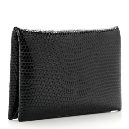 Hermes Lizard Calvi Card Case Black 3 of 7