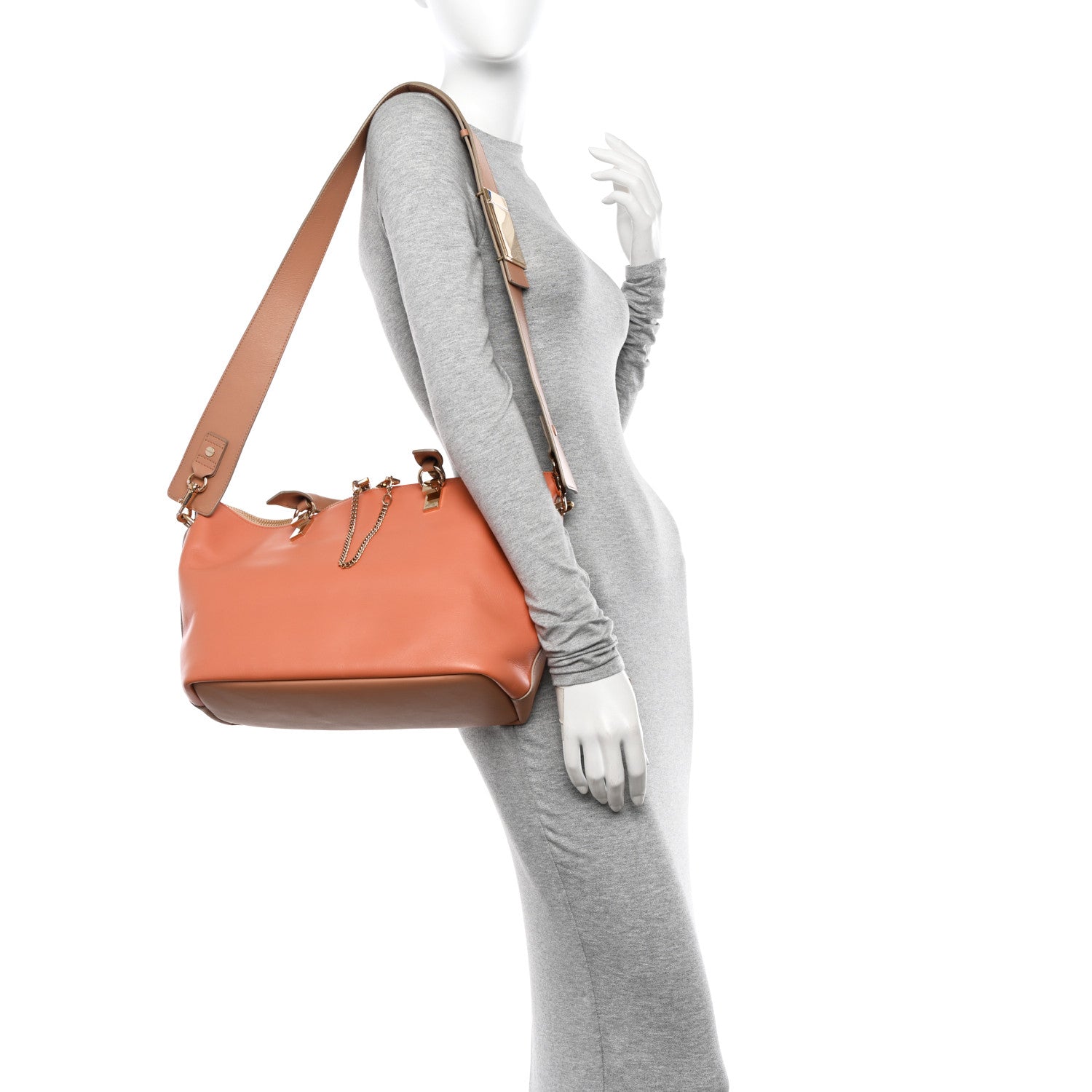 Chloe Smooth Calfskin Medium Baylee Tote Wet Sand Coral Reef 2 of 13