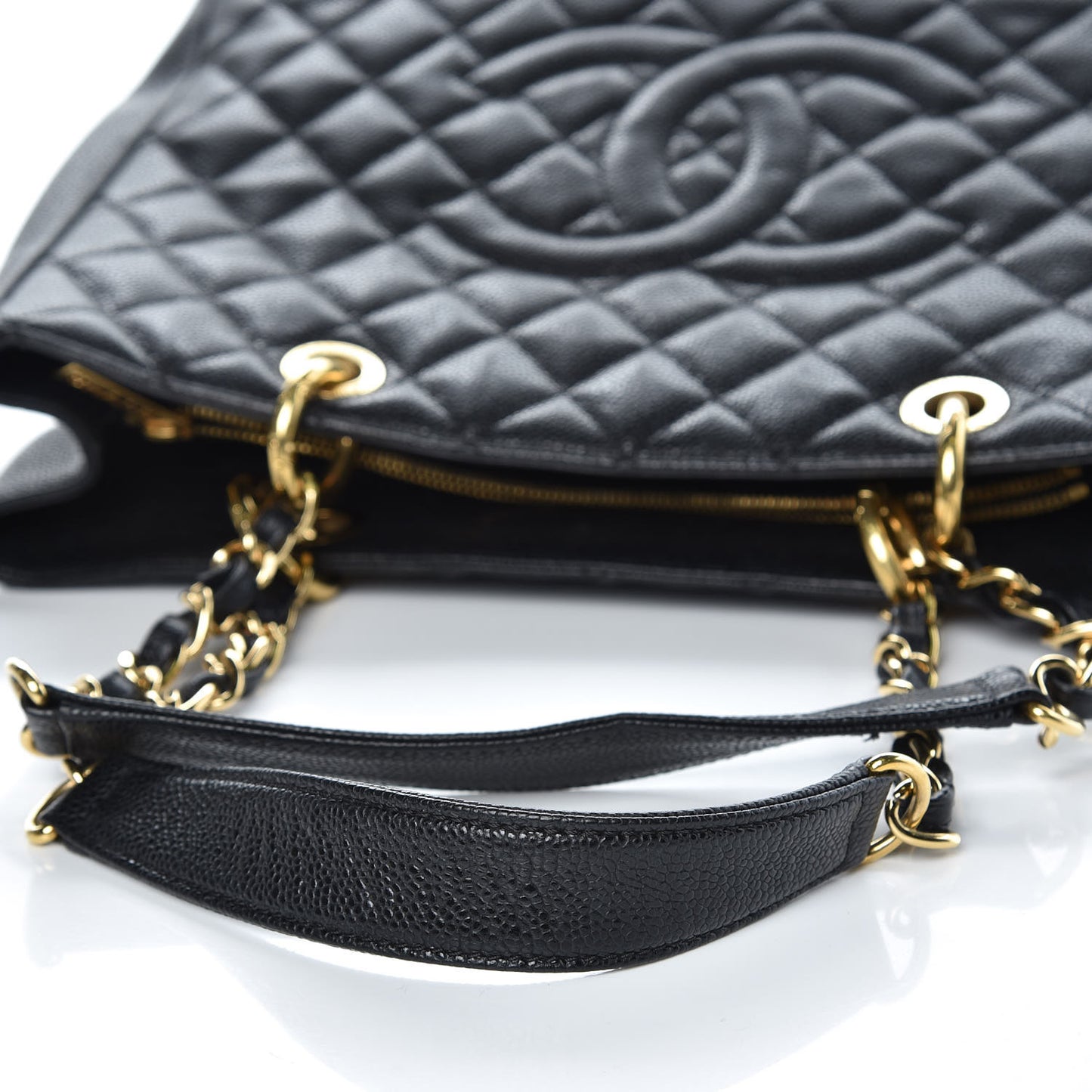Caviar Quilted Grand Shopping Tote GST Black