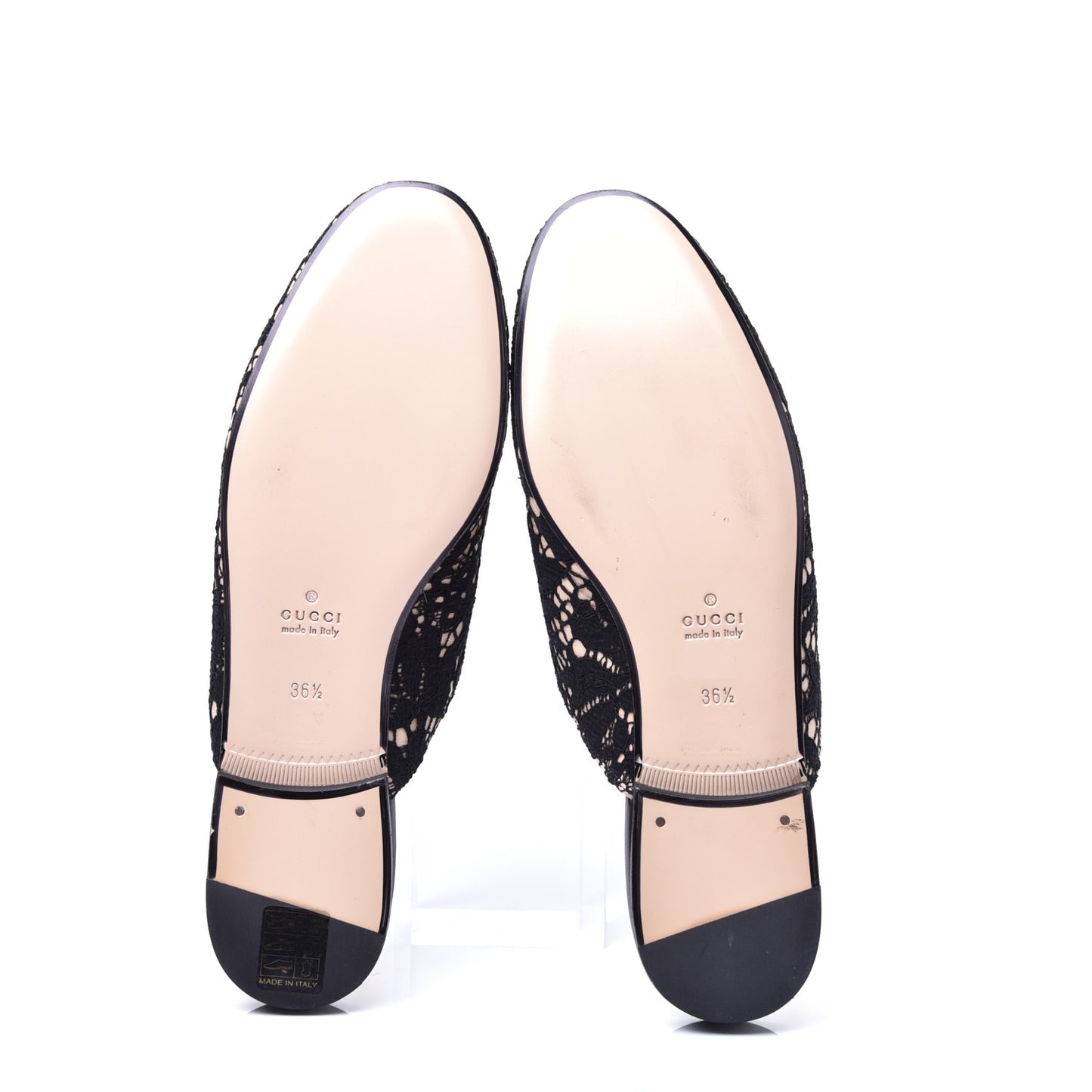Lace Malaga Kid Womens Princetown Slippers 36.5 Black Skin Rose