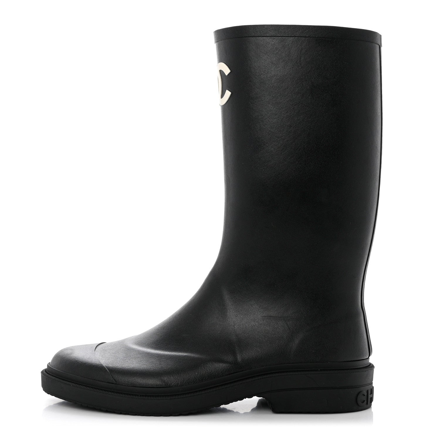 Chanel Caoutchouk CC High Boots 42 Black 1 of 7
