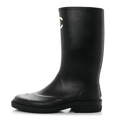 Chanel Caoutchouk CC High Boots 42 Black 1 of 7