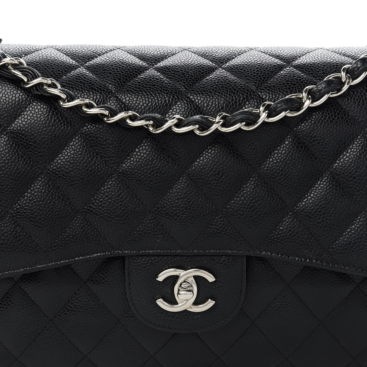 Chanel Caviar Quilted Jumbo Double Flap Black 10 of 11
