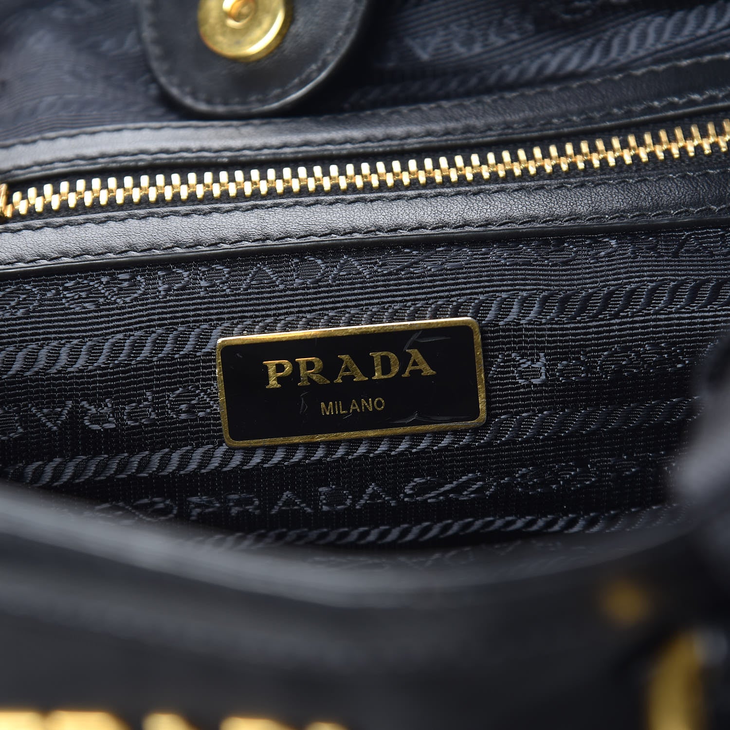 Prada Tessuto Nylon Soft Calf Tote Black 9 of 11