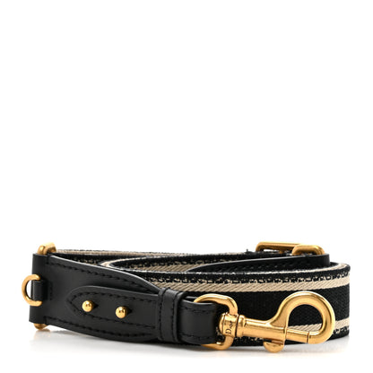 Christian Dior Canvas Embroidered Shoulder Strap Black 1 of 4