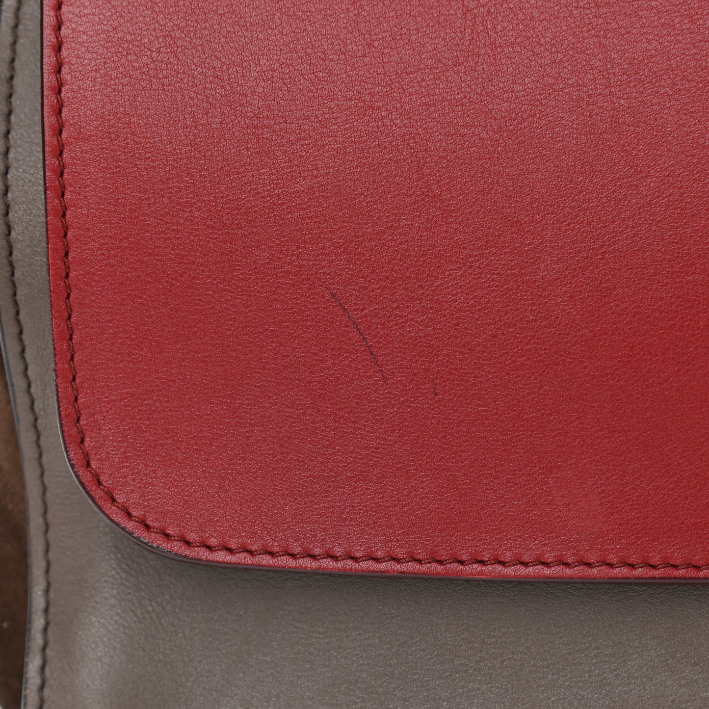 Smooth Calfskin Suede Large Tri-Color Trapeze Taupe