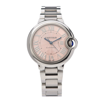 Cartier Stainless Steel 33mm Ballon Bleu De Automatic Watch Pink 1 of 6