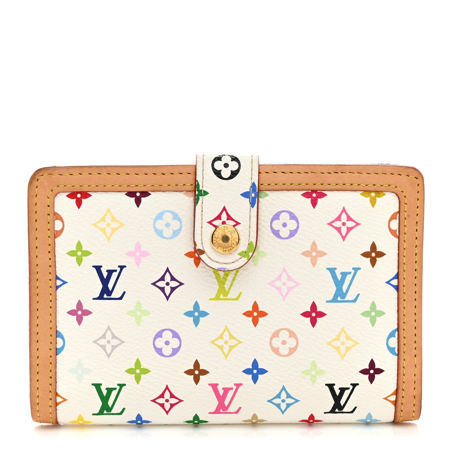 Monogram Multicolor French Purse Wallet White