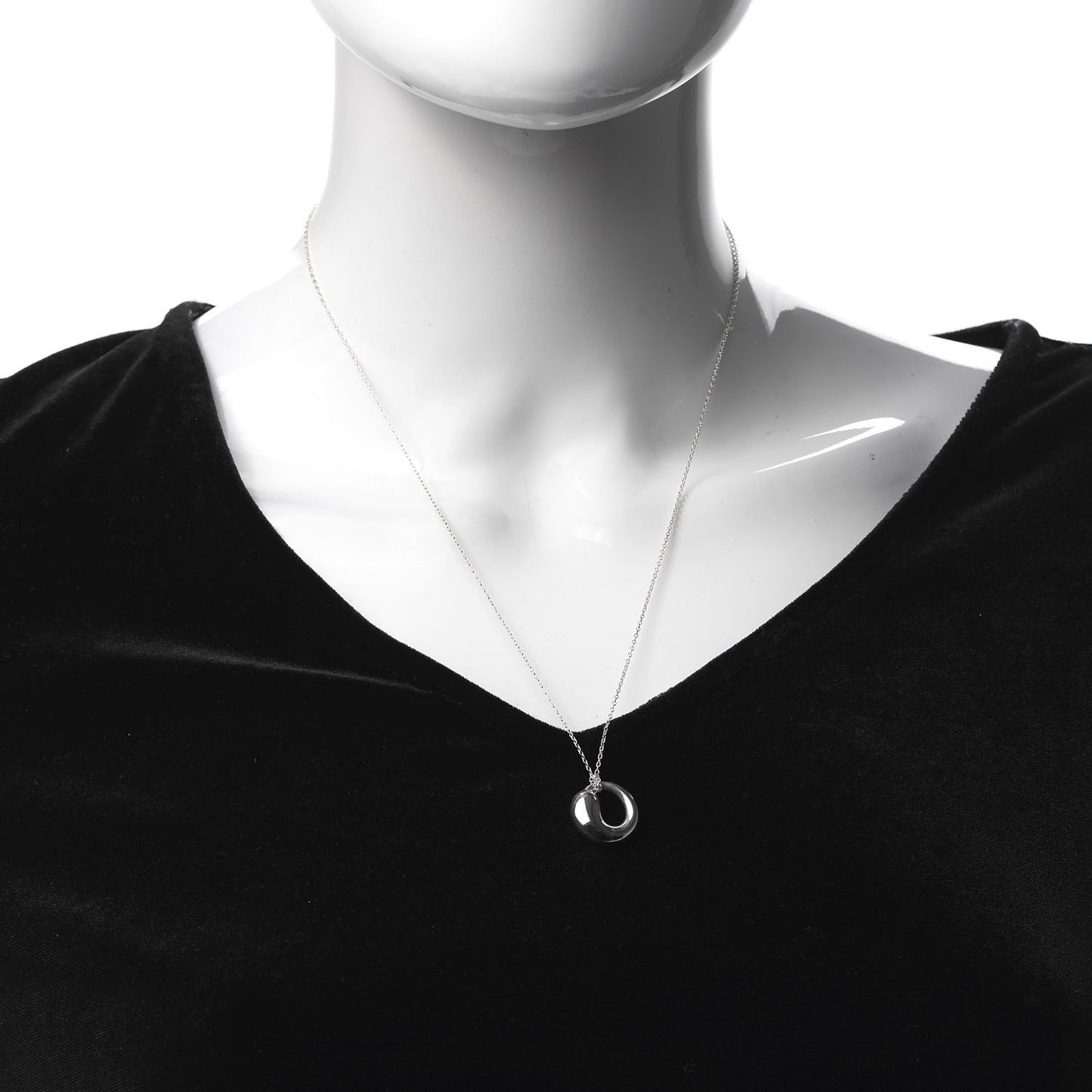 Sterling Silver 17mm Elsa Peretti Eternal Circle Pendant Necklace