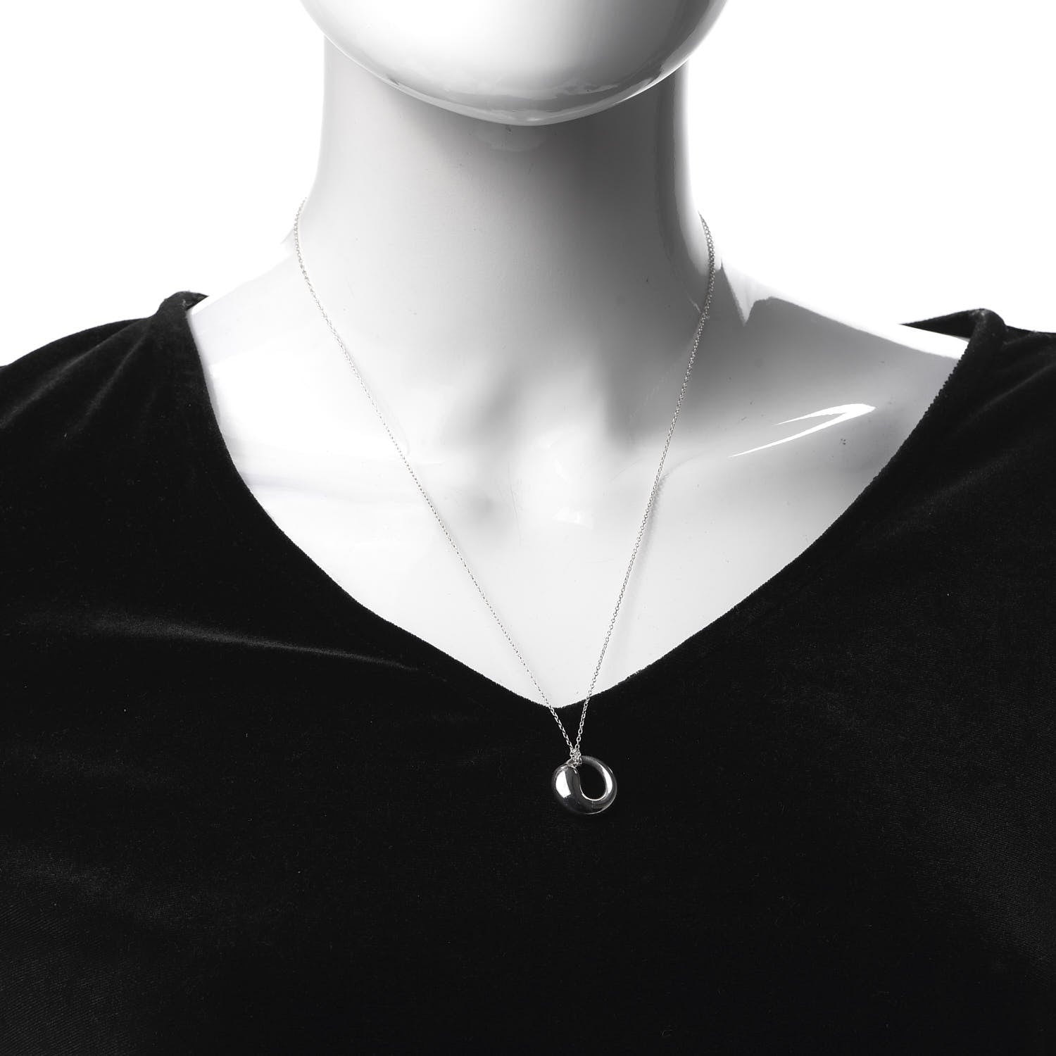 Tiffany Sterling Silver 17mm Elsa Peretti Eternal Circle Pendant Necklace 2 of 6