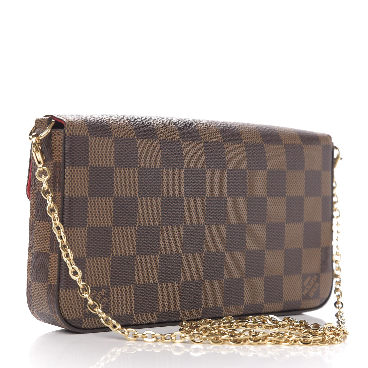 Louis Vuitton Damier Ebene Pochette Felicie Chain Wallet 3 of 18