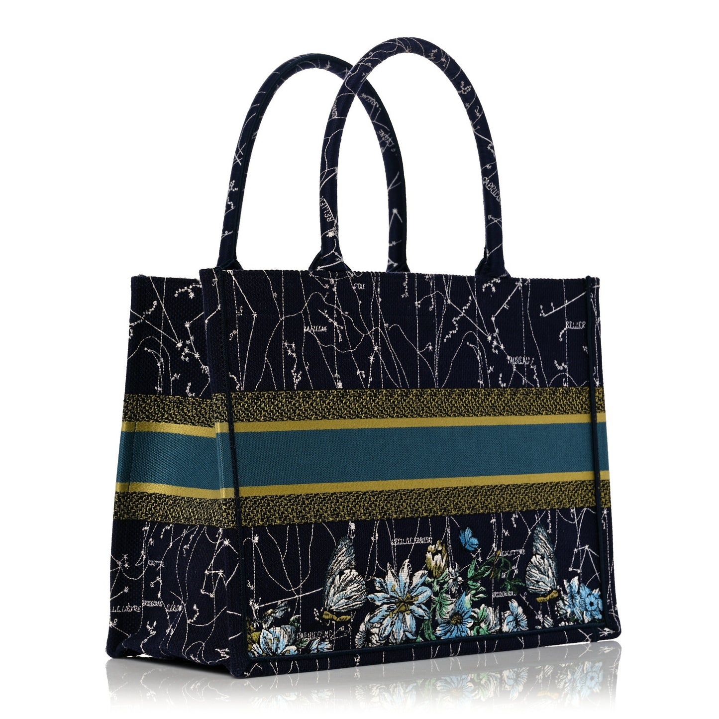 Canvas Embroidered Medium Zodiac Book Tote Blue Multicolor