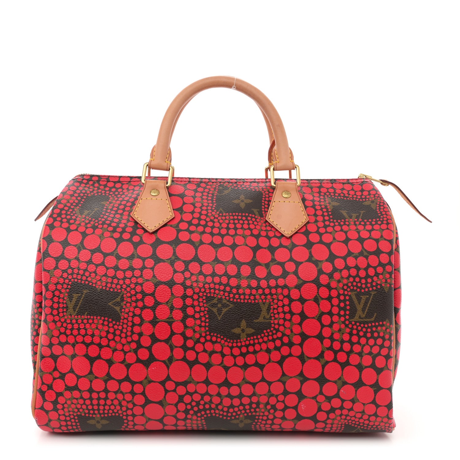 Louis Vuitton Monogram Kusama Town Speedy 30 Red 1 of 12