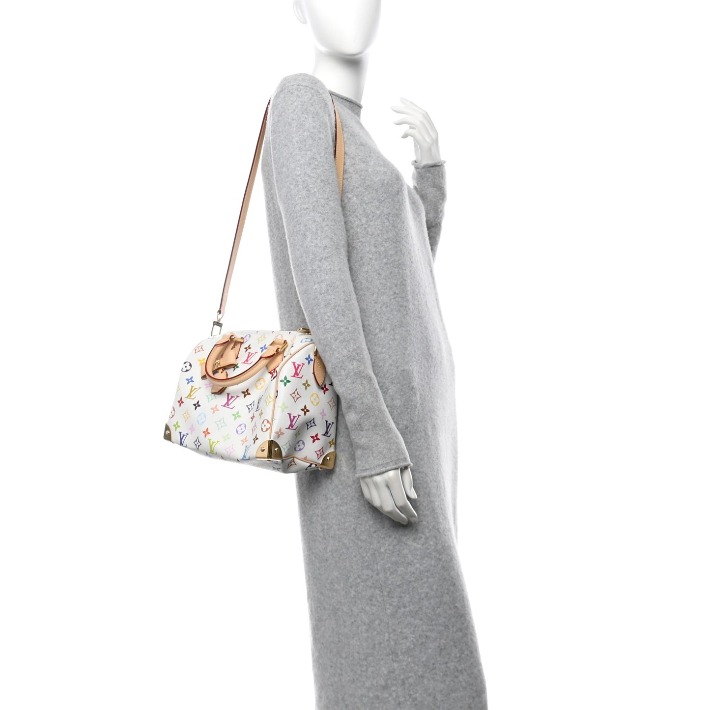 LV X TM Monogram Multicolor Speedy Bandouliere 25 White