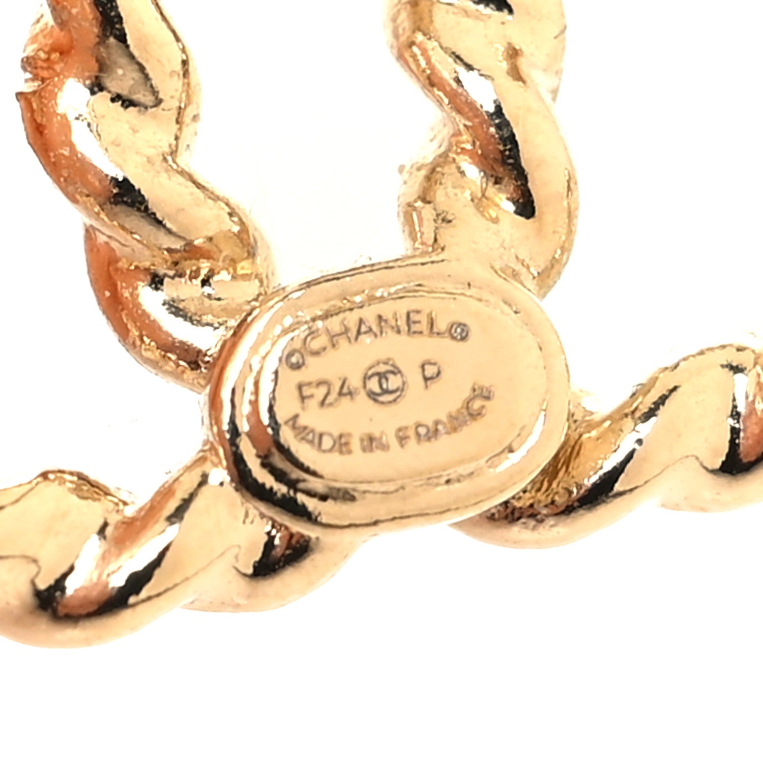 Chanel Twisted CC Earrings Light Gold 4 of 5
