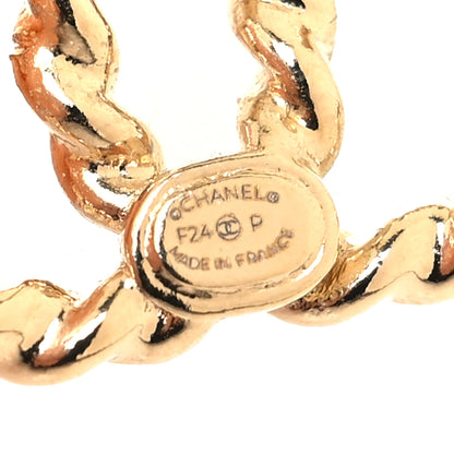 Chanel Twisted CC Earrings Light Gold 4 of 5