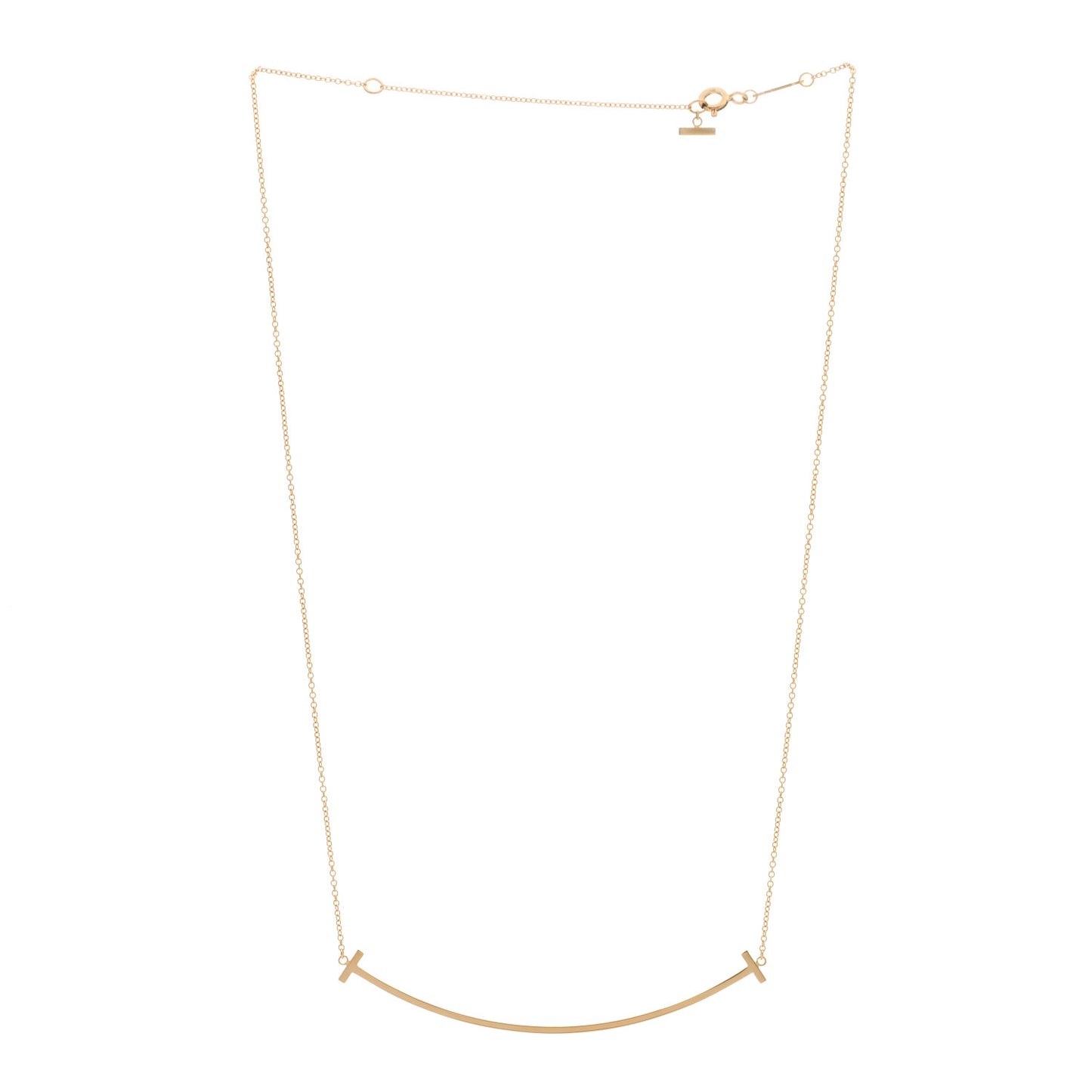 18K Rose Gold Large T Smile Pendant Necklace