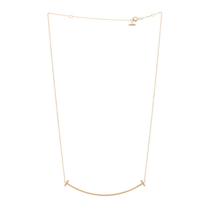 Tiffany 18K Rose Gold Large T Smile Pendant Necklace 2 of 4