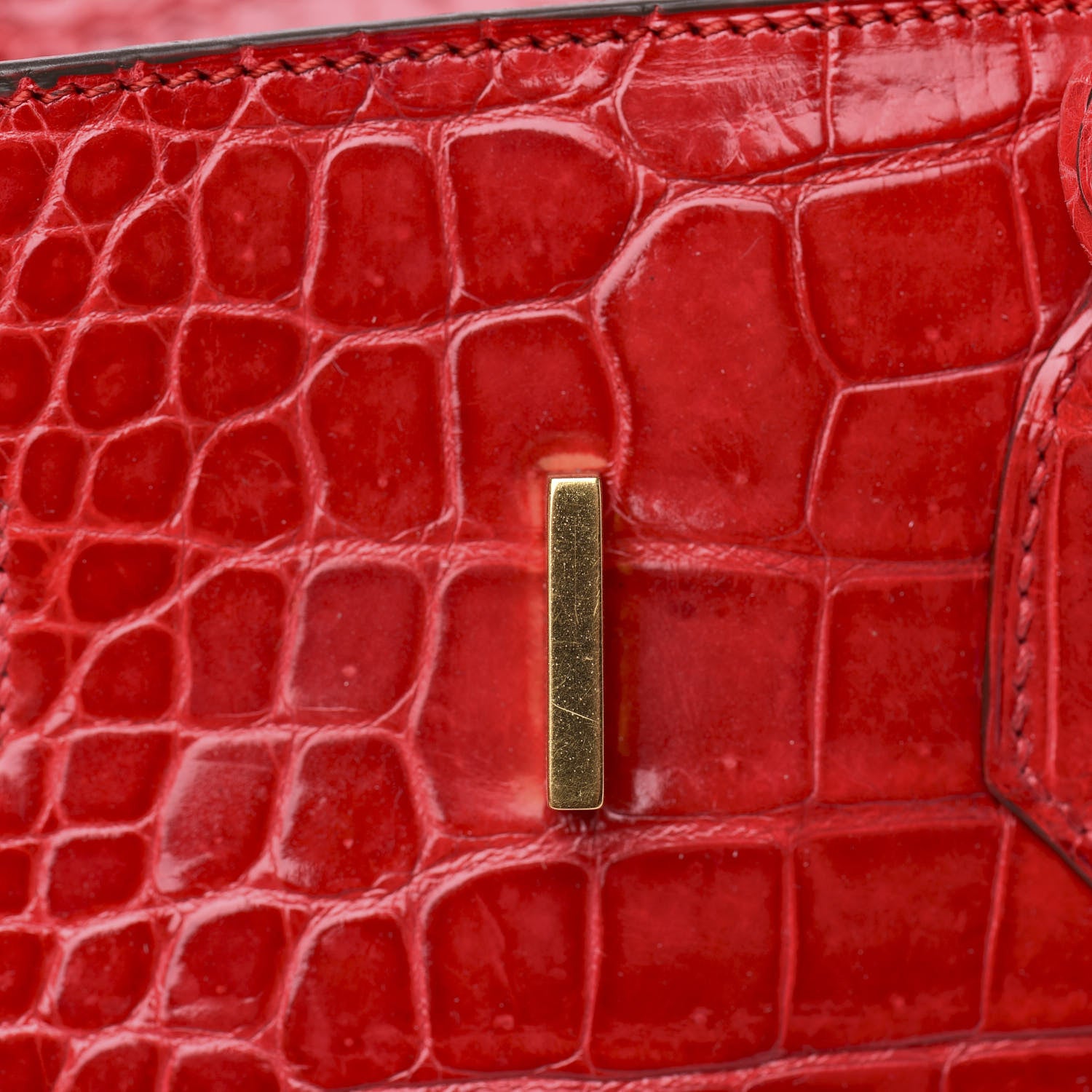 Hermes Shiny Porosus Crocodile Birkin 35 Braise 22 of 31