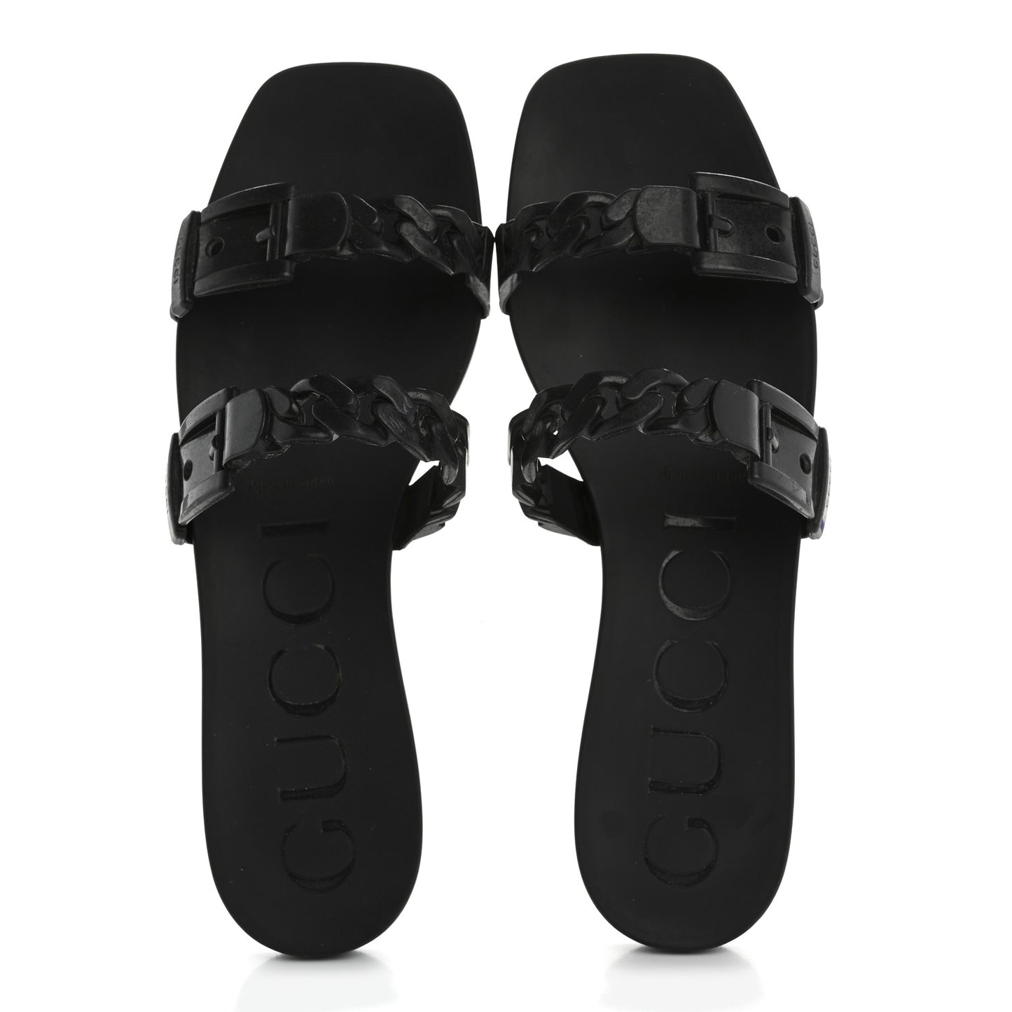 Rubber Womens Slide Sandals 38 Black