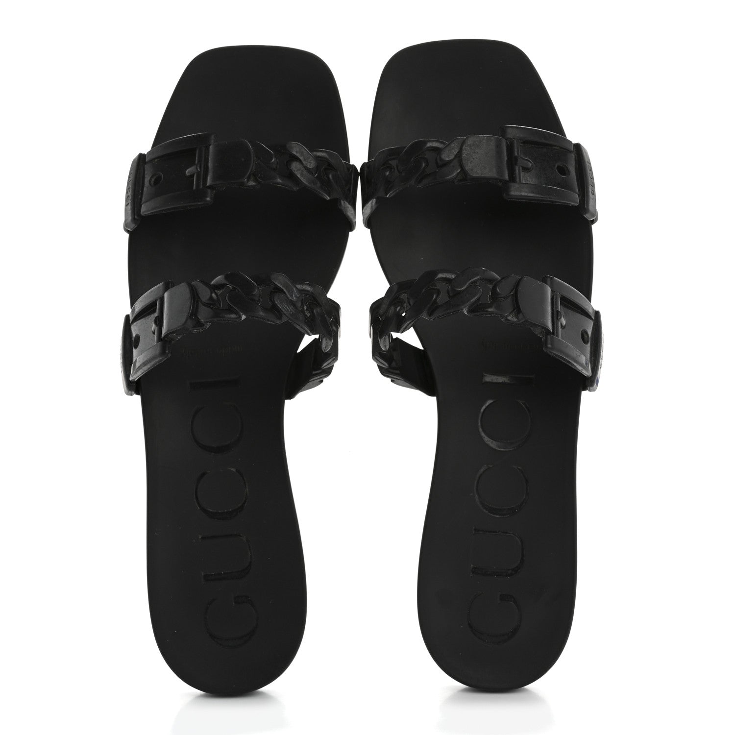 Gucci Rubber Womens Slide Sandals 38 Black 2 of 12