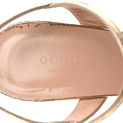Gucci Galassia GG Marmont Ankle Wrap 75mm Sandals 38 Platino 7 of 7
