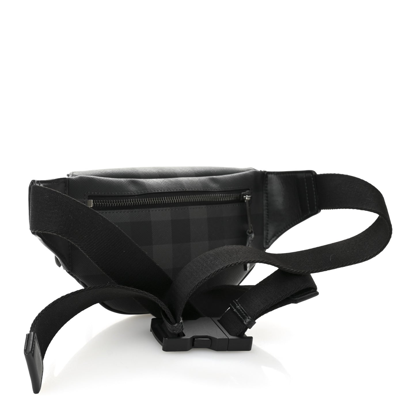 E-canvas Check Cason Bum Bag Charcoal