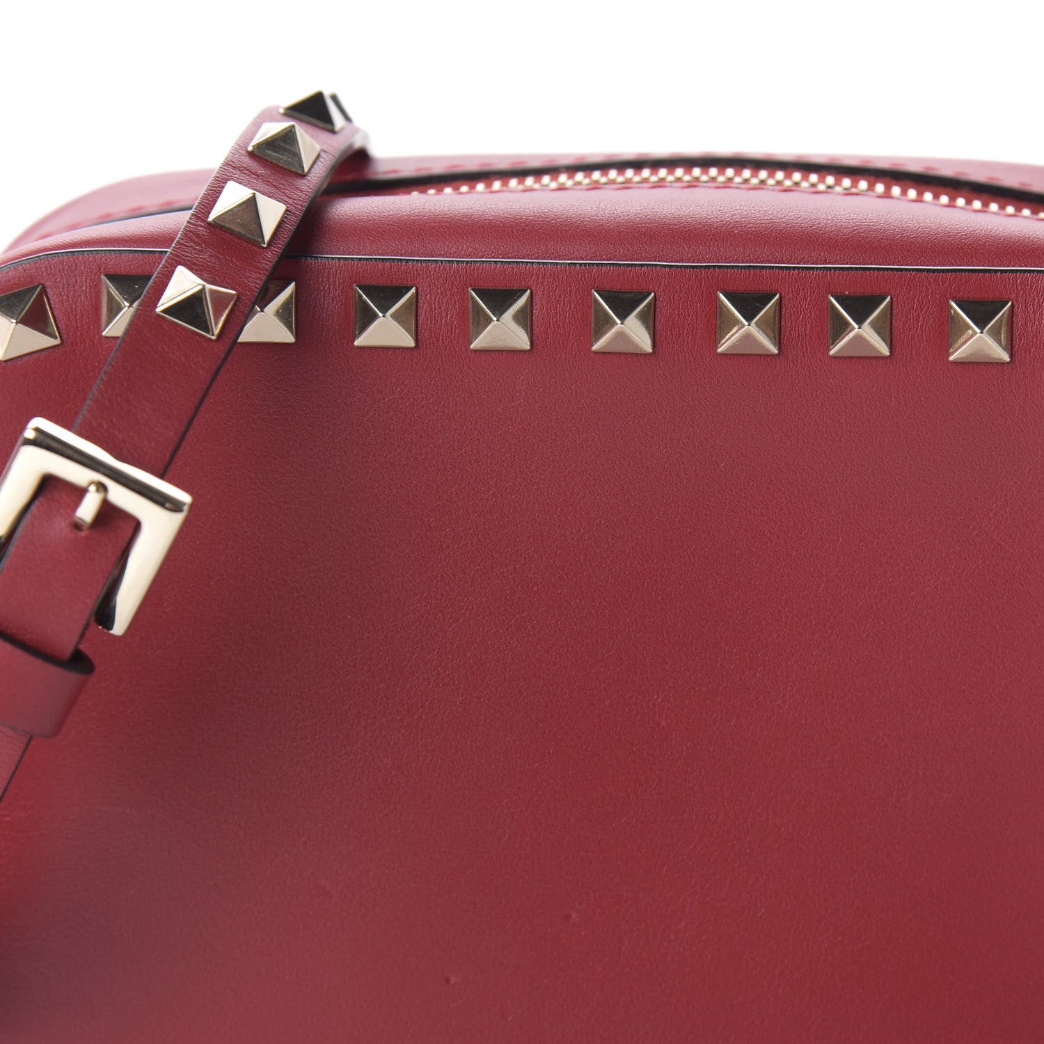 Valentino Garavani Calfskin Rockstud Camera Crossbody Bag Red 9 of 9