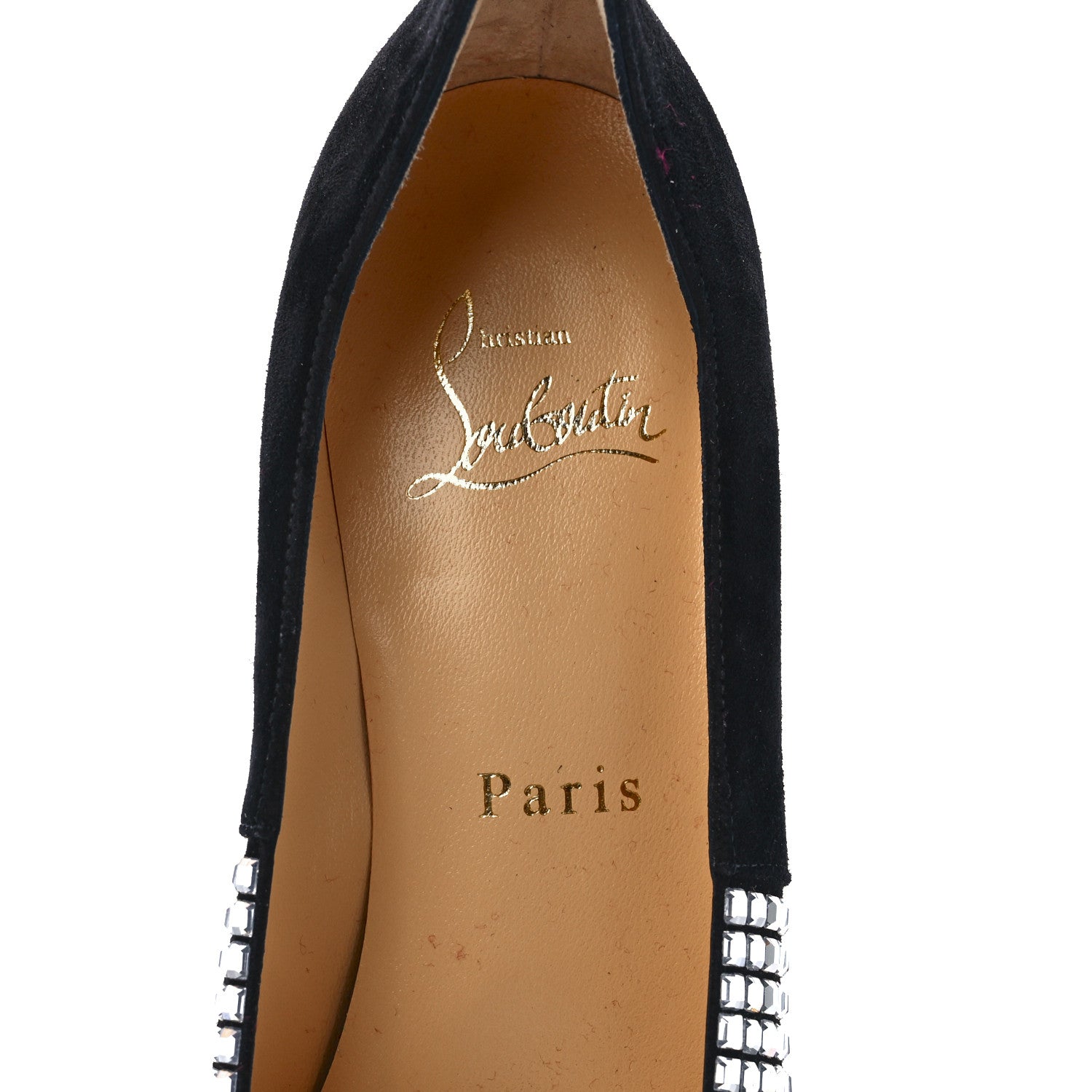 Christian Louboutin Suede Championne Strass 80 Pumps 36.5 Black 7 of 7