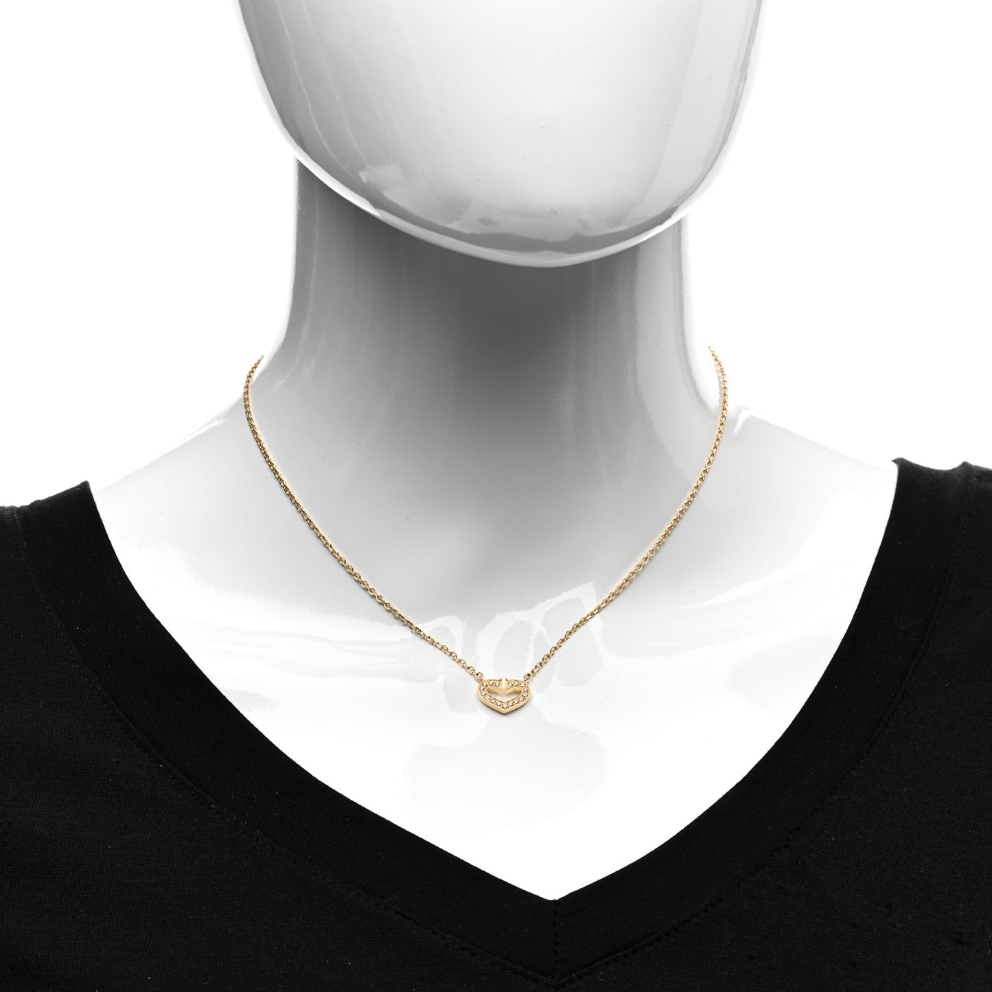 18K Yellow Gold Diamond Hearts And Symbols Pendant Necklace