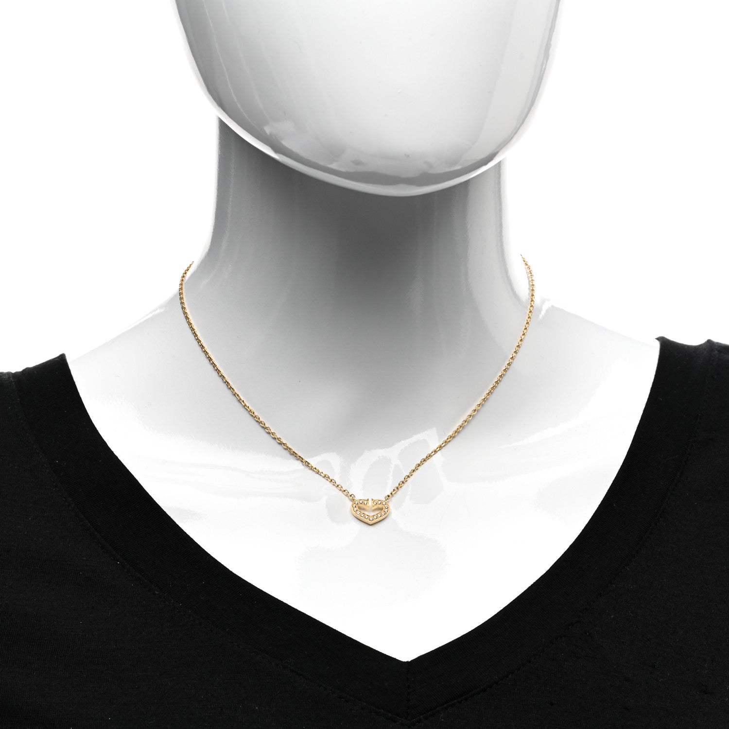 Cartier 18K Yellow Gold Diamond Hearts And Symbols Pendant Necklace 2 of 4