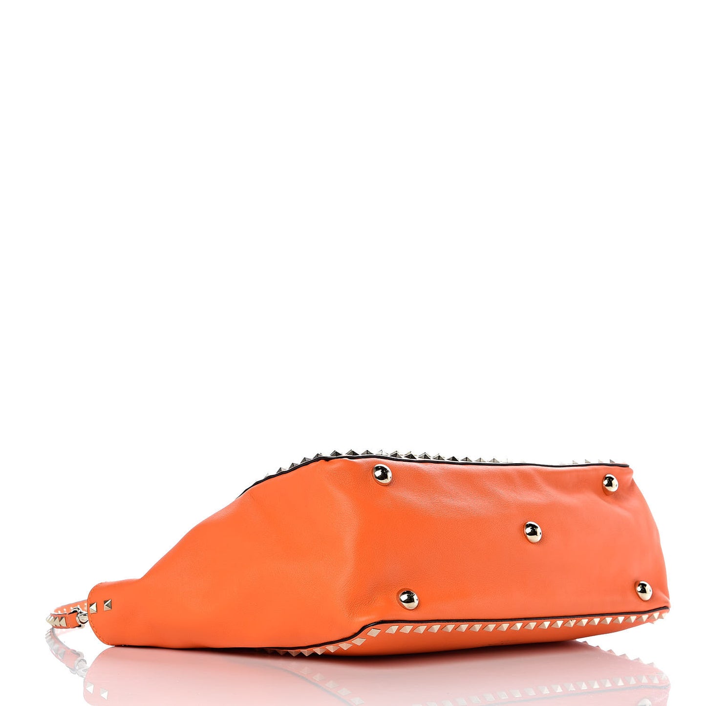 Vitello Medium Rockstud All Over Tote Orange