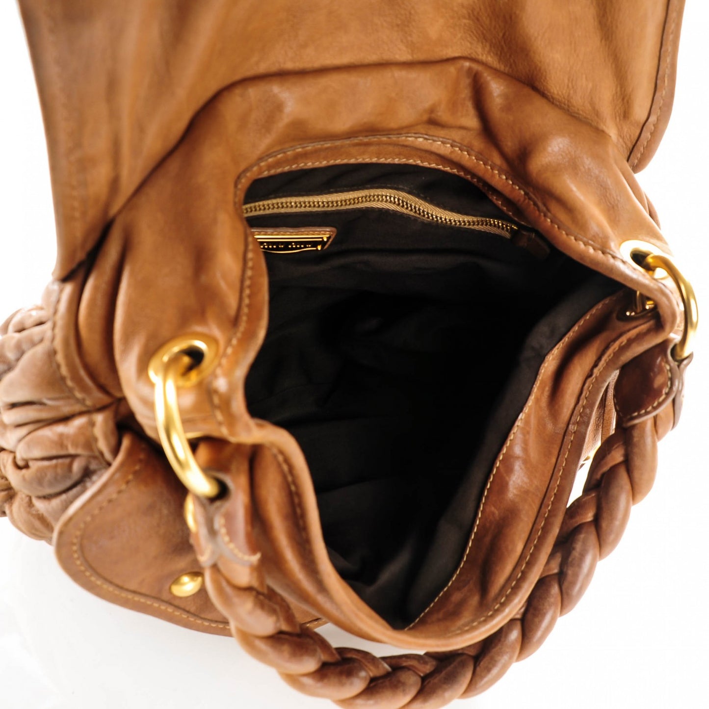 Nappa Matelasse Coffer Hobo Cammello