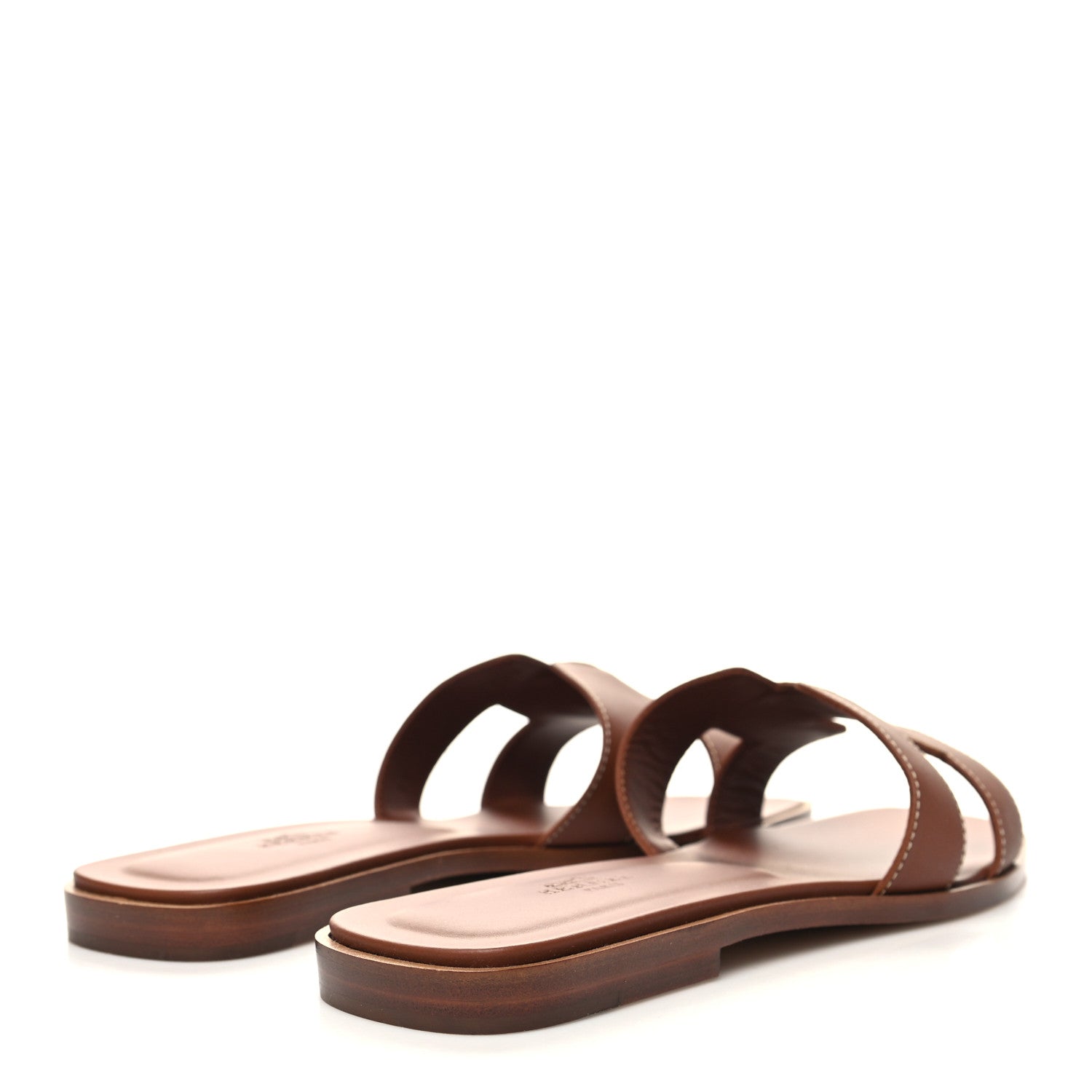 Hermes Box Calfskin Oran Sandals 38 Gold 4 of 8