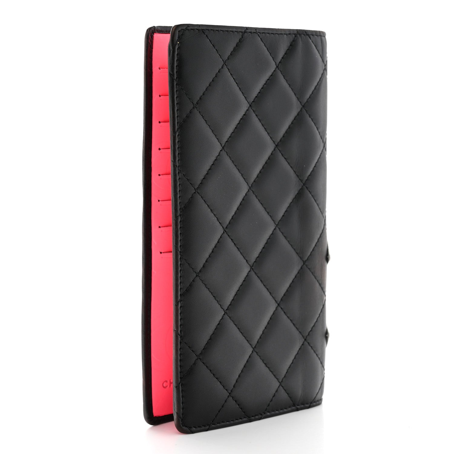 Chanel Calfskin Quilted Cambon Yen Wallet Black White 3 of 9