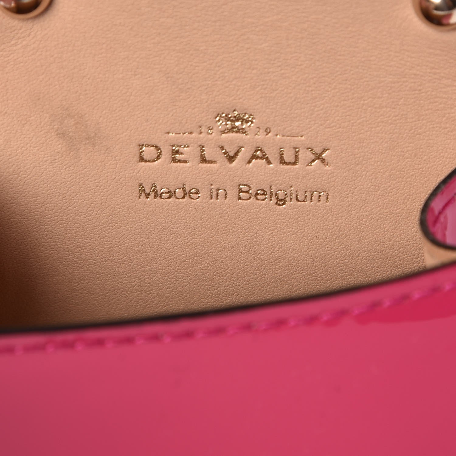 Delvaux Patent Calfskin Mini Brillant Bag Charm Fuchsia 6 of 7