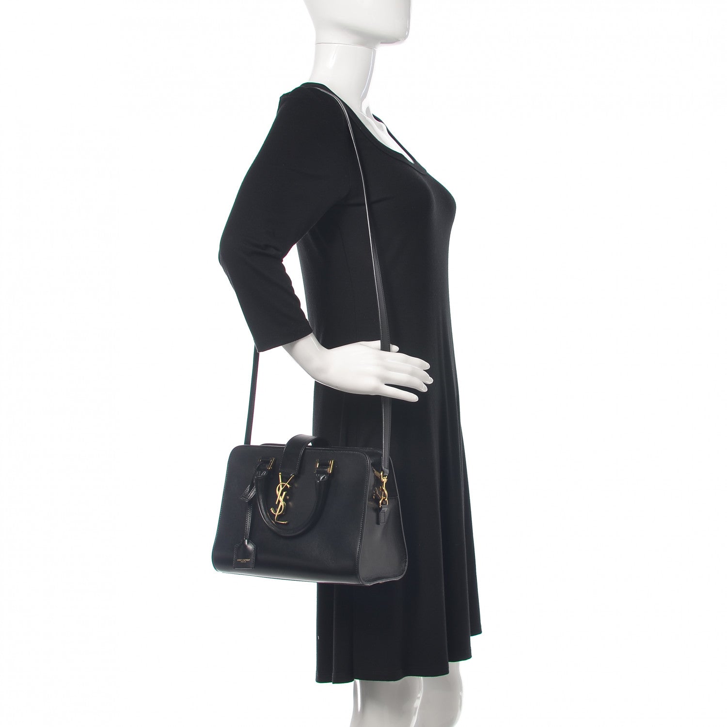 Saint Laurent Calfskin Monogram Baby Cabas Black 2 of 12