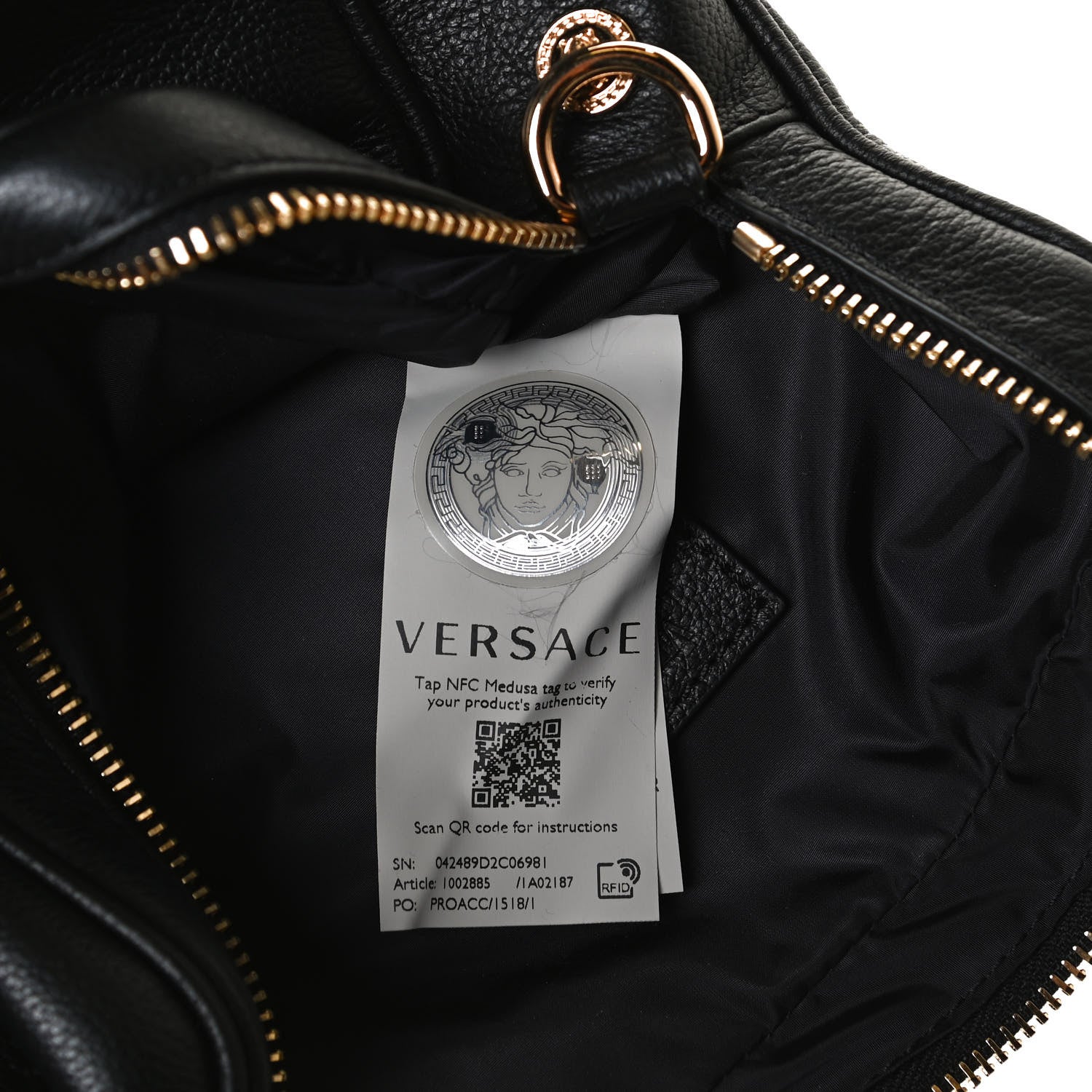 Versace Grained Calfskin Small Medusa Messenger Bag Black 6 of 13