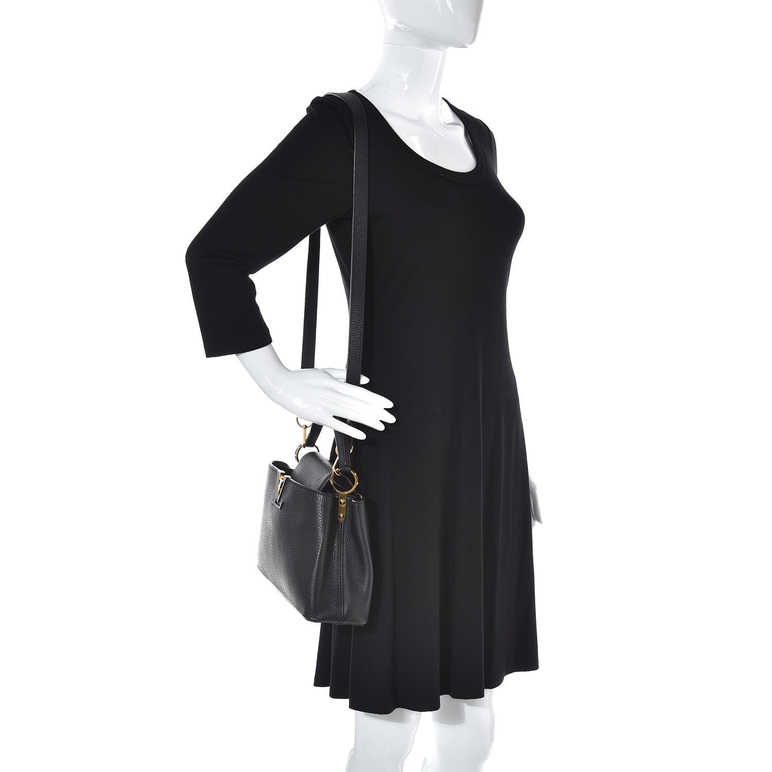 Louis Vuitton Taurillon Capucines BB Black 2 of 6