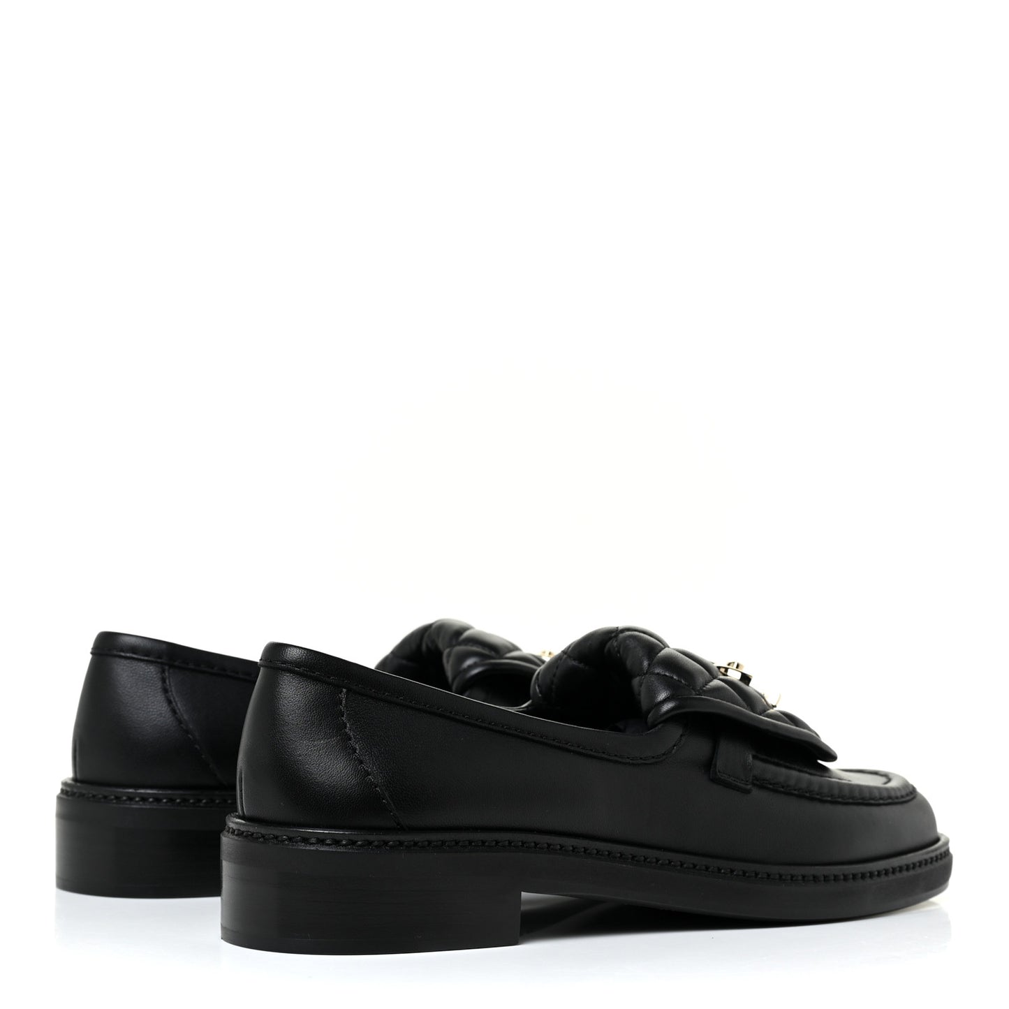 Lambskin Quilted CC Turnlock Loafers 37.5 Black