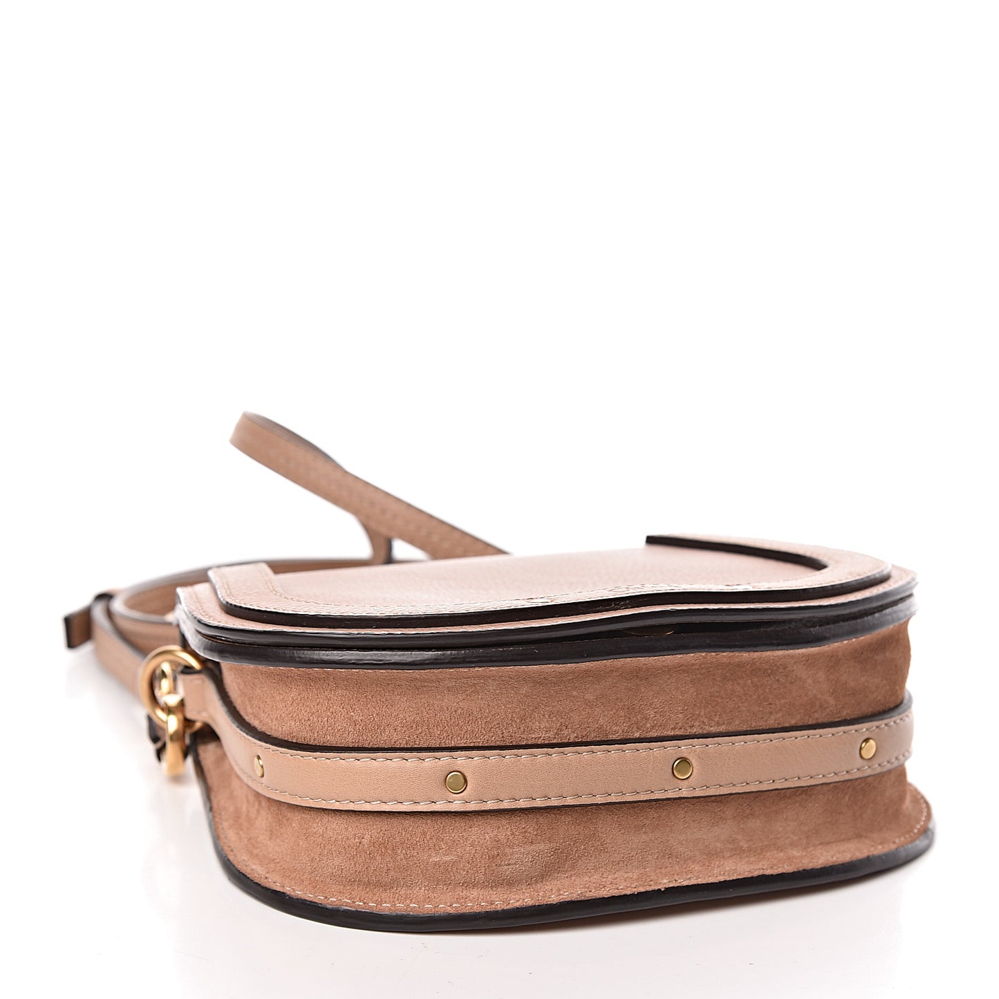 Calfskin Suede Small Nile Bracelet Bag Biscotti Beige